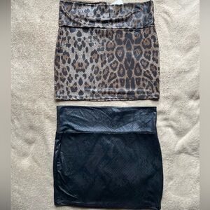 Vintage Mini skirt bundle - leopard print - snakeskin print